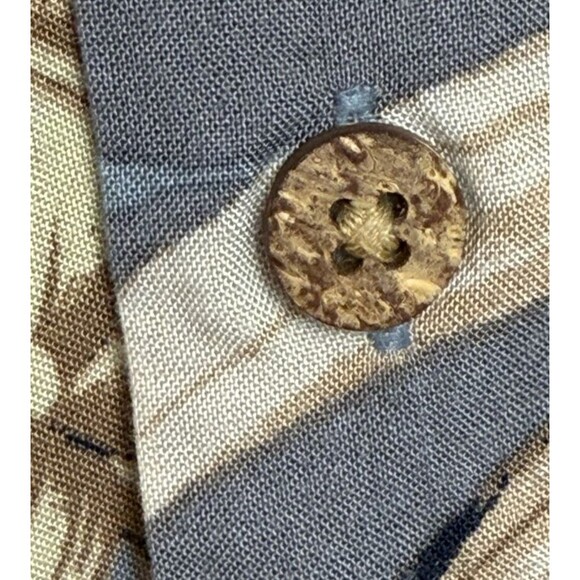 Vintage Hawaiian Shirt Puritan Large 90s Rayon Single Stitch Floral Aloha Blue - Picture 4 of 6